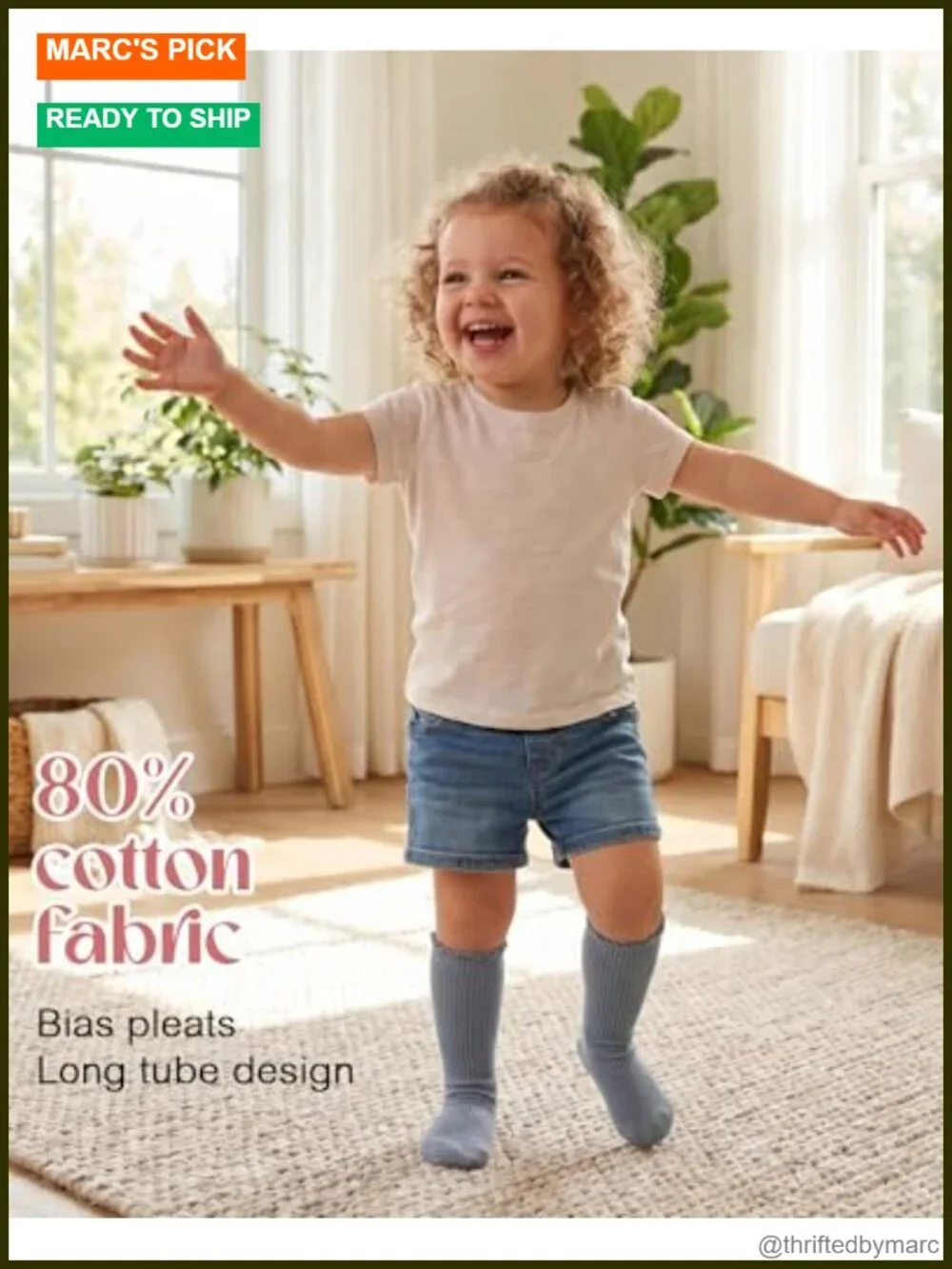 6 Pairs Baby Knee High Socks Soft Elastic Ruffled Tube Socks Infant Toddler Girl